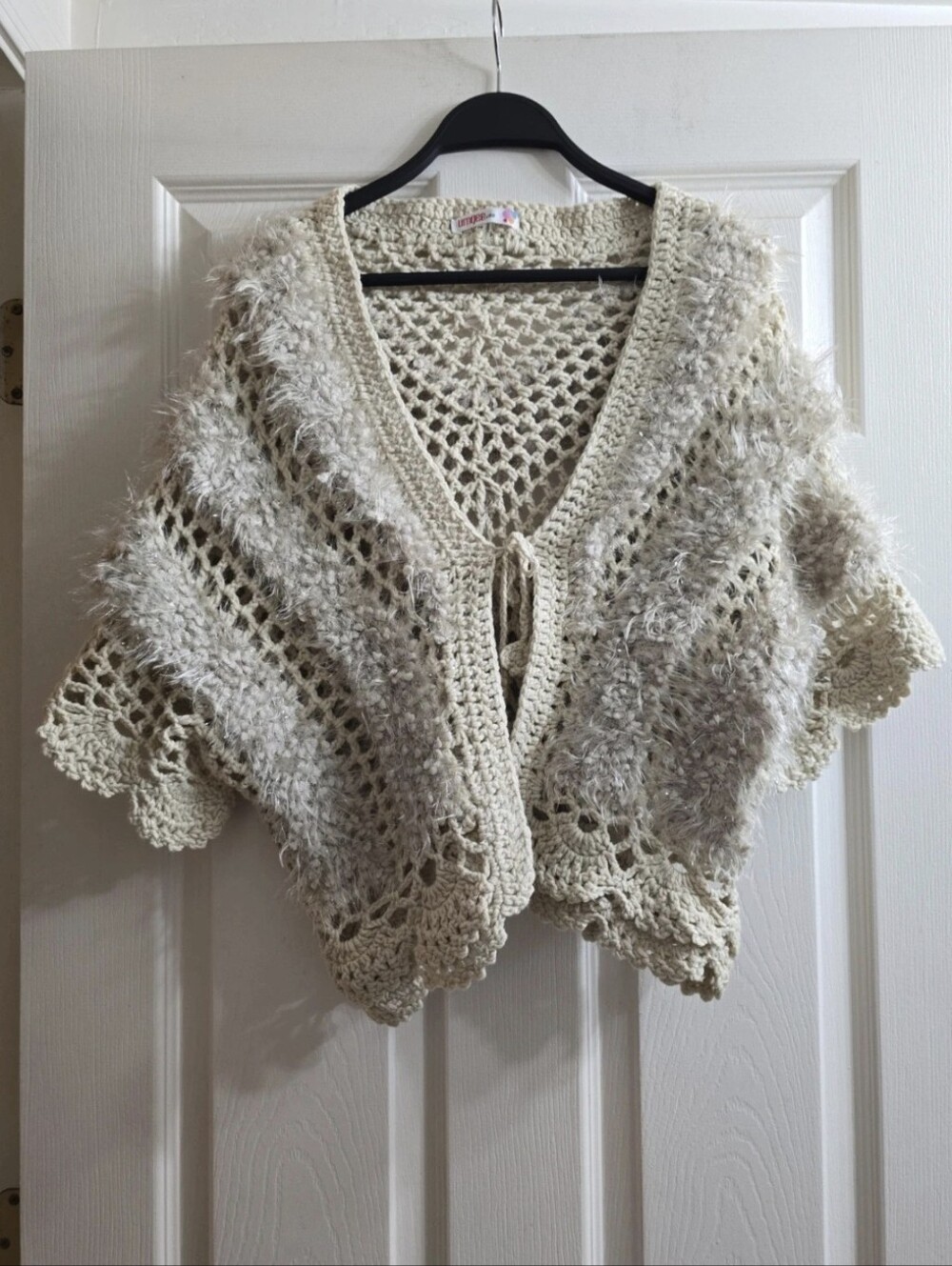 Umgee Cozy Cream Cropped Crochet Sweater Cardigan